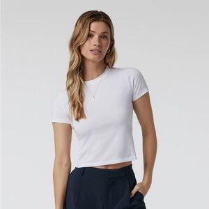 Vuori Feather Baby Tee - White